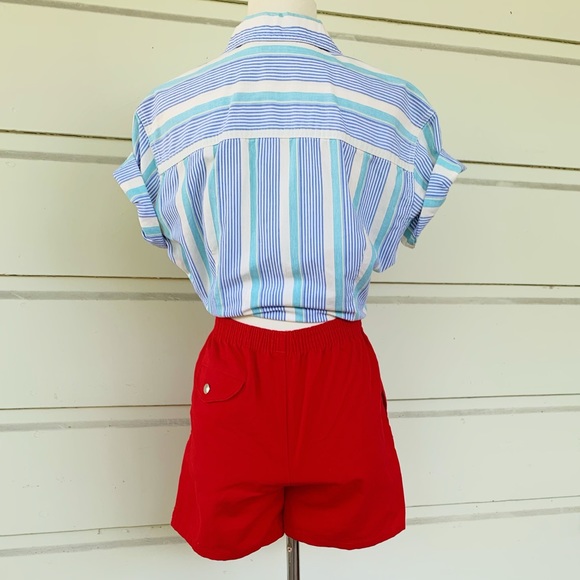 SOLD Vintage 90s Lizwear Pastel Striped Button Up - Picture 2 of 7